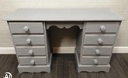 solid PINE ‘Grey' eight DRAWER DESK / DRESSING TABLE