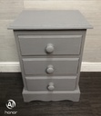 Grey shabby chic Three Drawer Bedside Chest