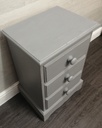 Grey shabby chic Three Drawer Bedside Chest