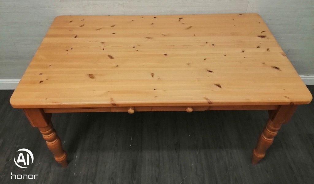 lovely solid pine table with drawer