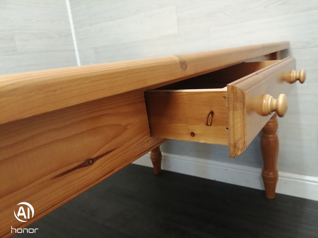 lovely solid pine table with drawer