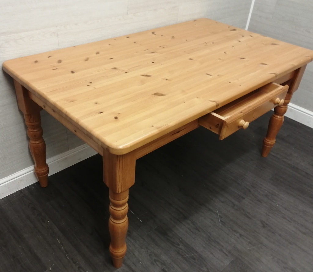 lovely solid pine table with drawer