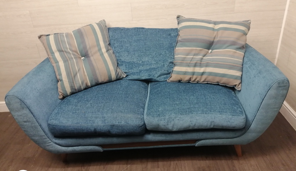 DFS teal blue  Two Seater Sofa