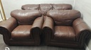 large quality brown leather three peice suite