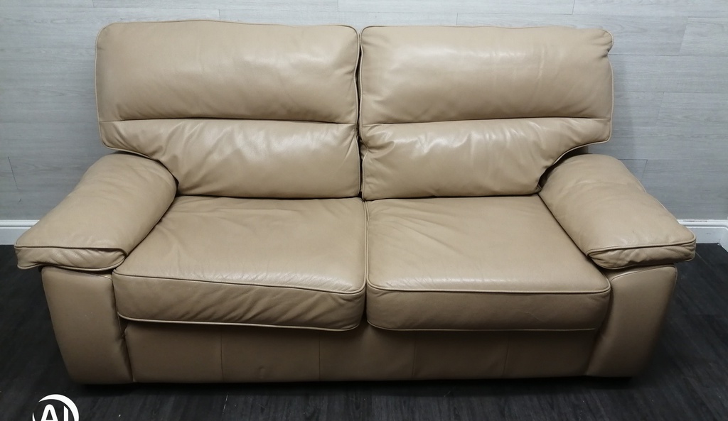 Quality  beige leather  sofa