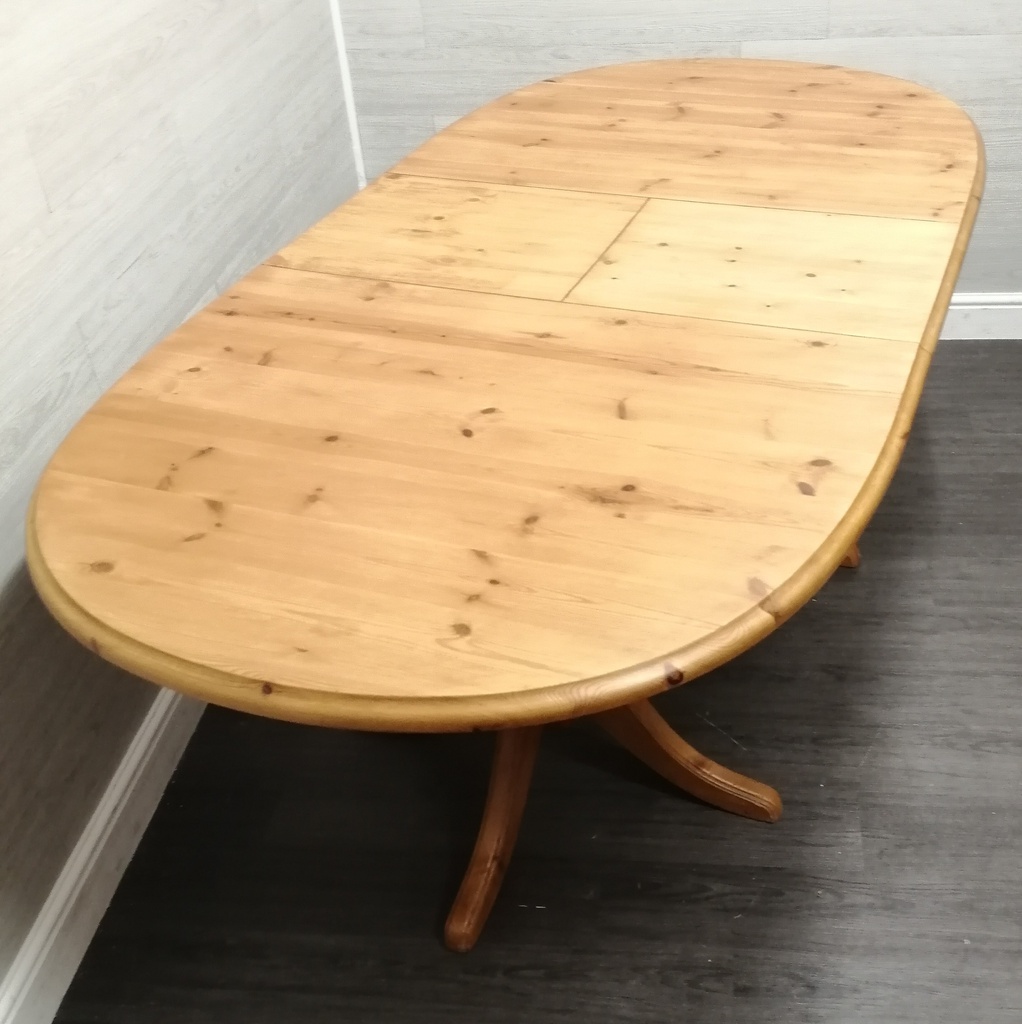 Oval Pine Extending Dining Table