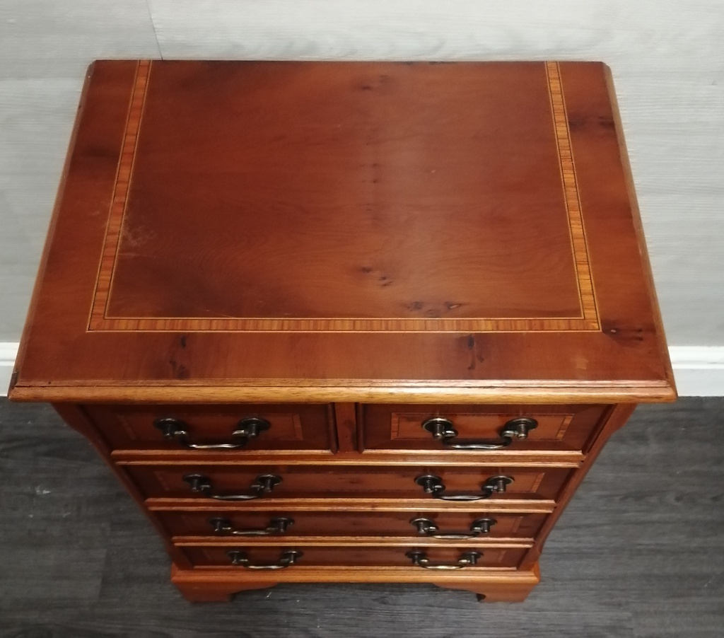 neat yew repro chest of drawers