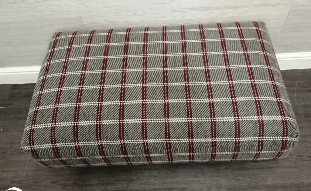 lovely grey check coffee table footstool