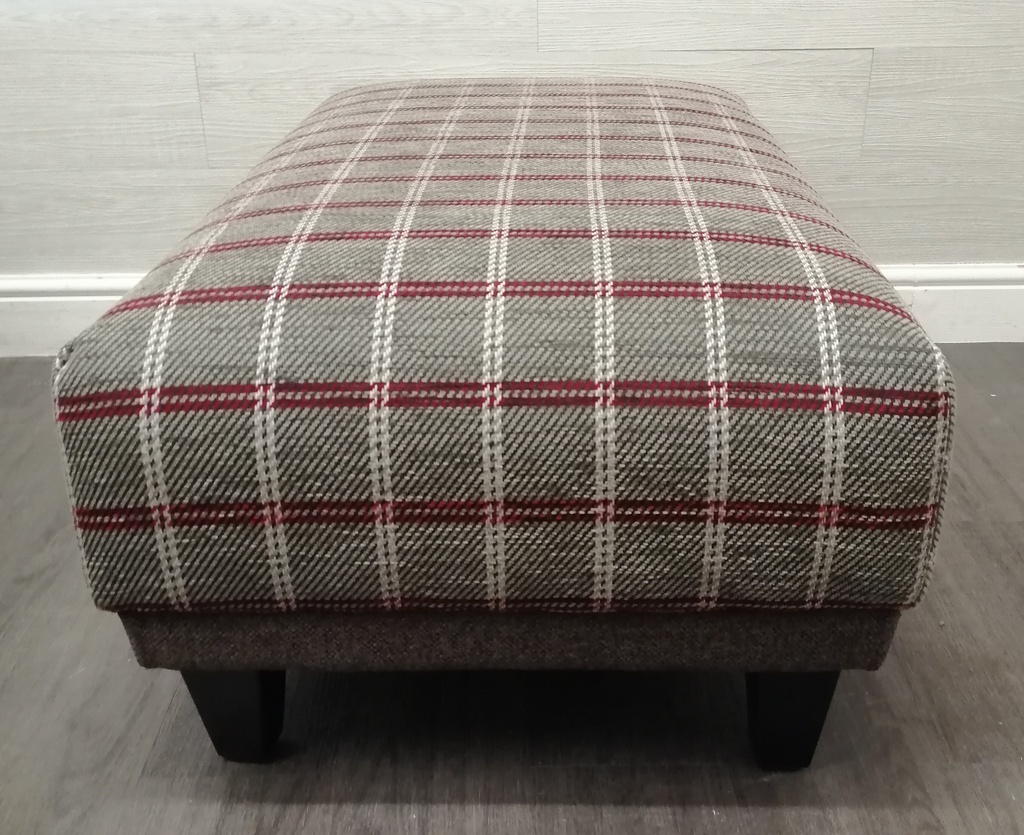 lovely grey check coffee table footstool