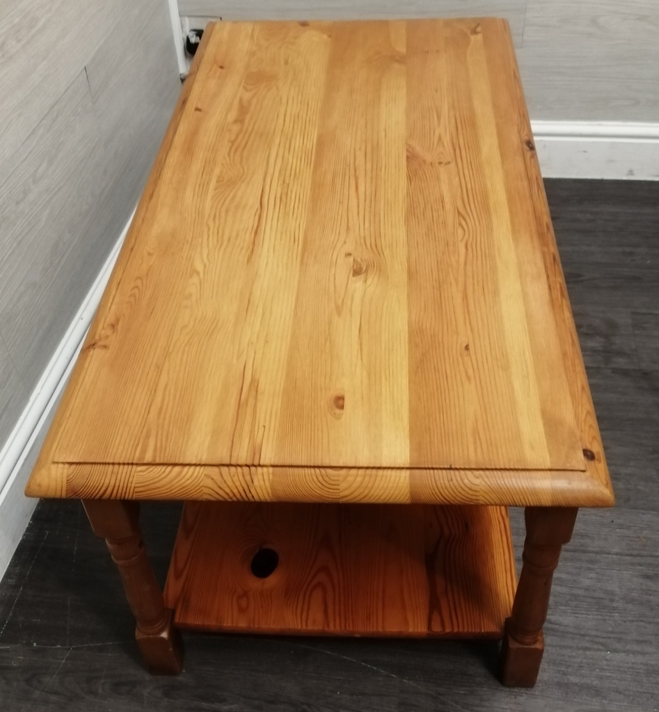 solid pine TWO TIER COFFEE TABLE