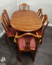 classic repro yew  EXTENDING TABLE AND 6 CHAIRS