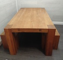 Quality Oak  Dining Table  &amp; Bench Set