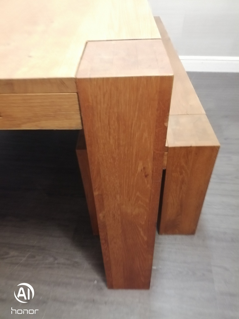 Quality Oak  Dining Table  &amp; Bench Set