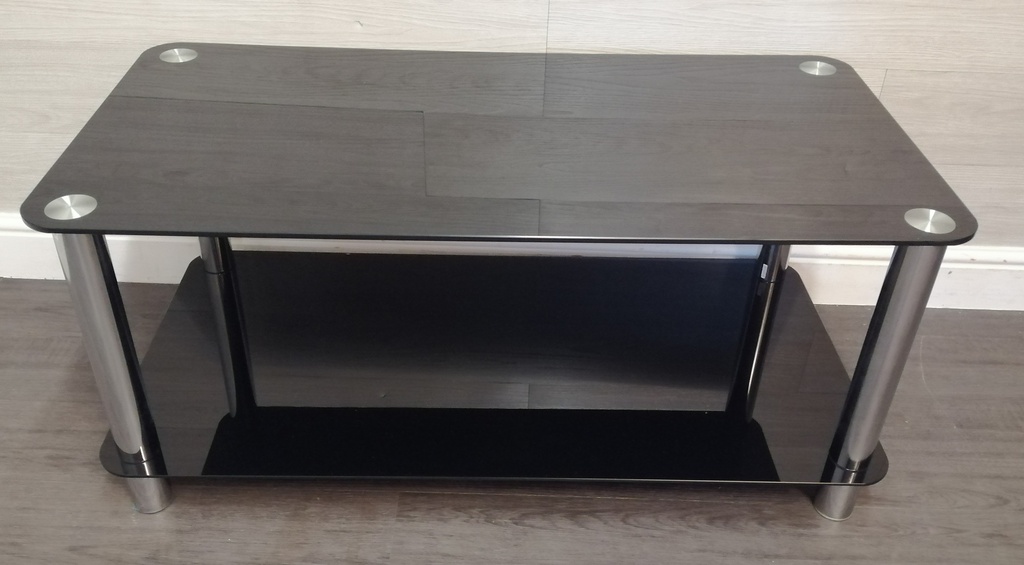 Black Glass coffee table TV Stand