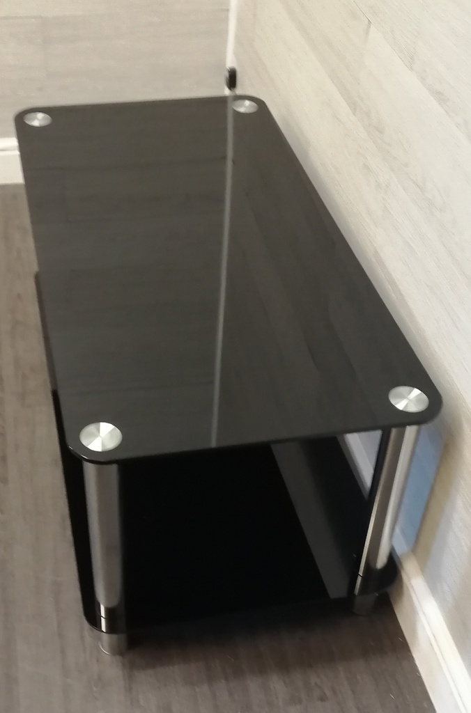 Black Glass coffee table TV Stand