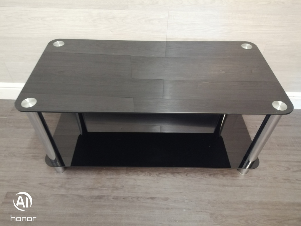 Black Glass coffee table TV Stand