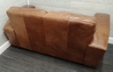 distressed tan leather three seater sofa