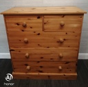 QUALITY SOLID PINE CHEST OF FIVE DRAWERS