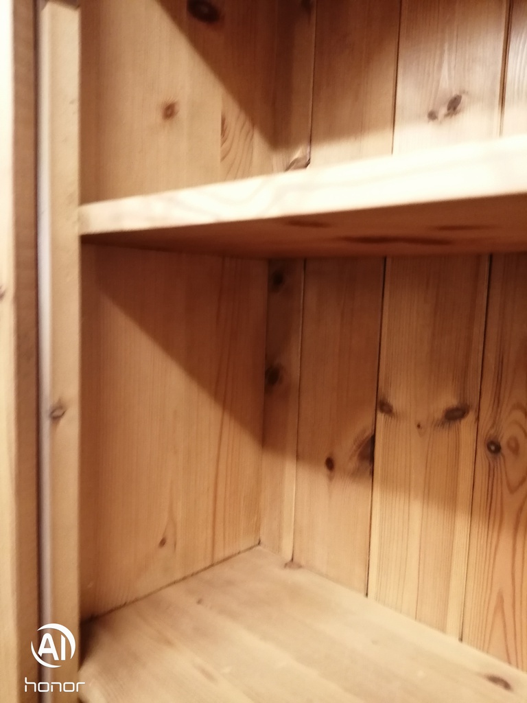 Pine Part Glazed Bookcase Cupboard