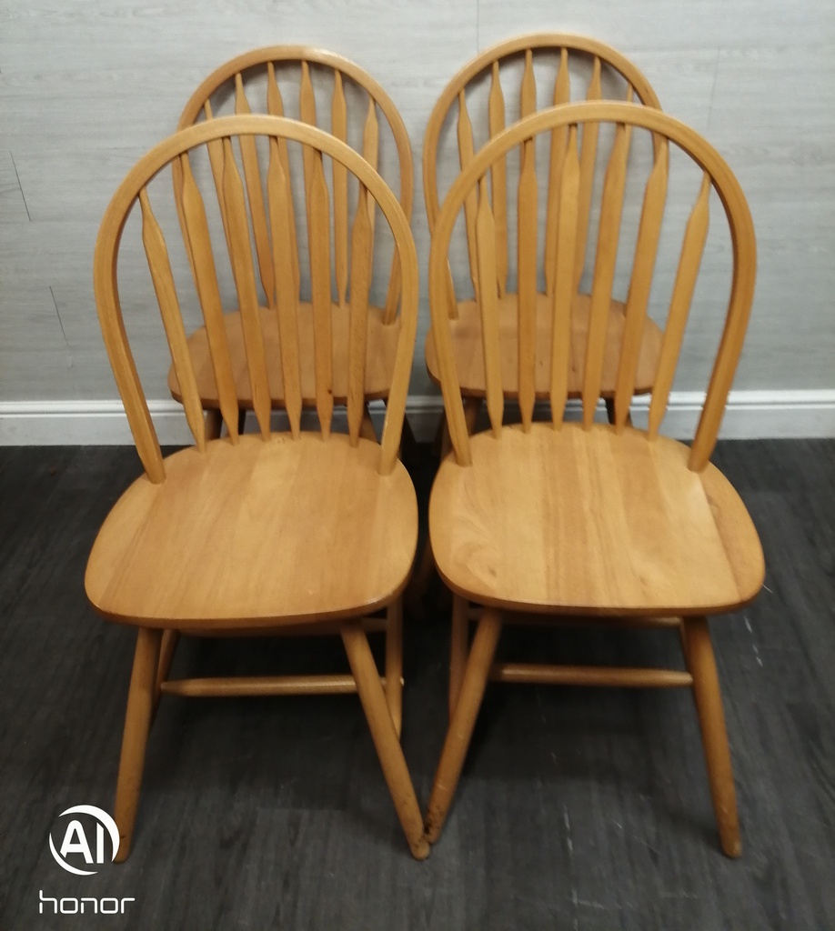 SET OF four hoop BACK DINING CHAIRS