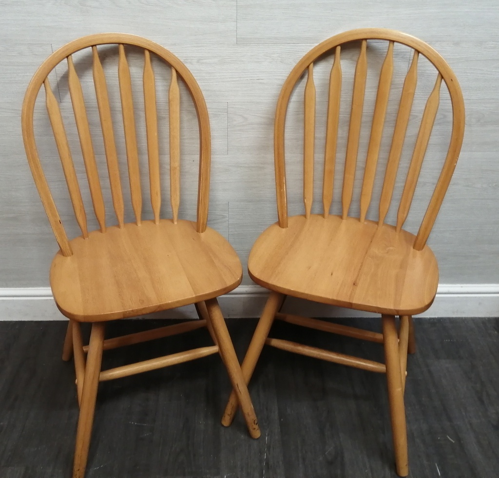 SET OF four hoop BACK DINING CHAIRS