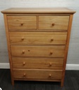 tall six drawer pine chest