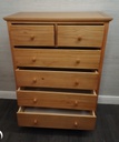 tall six drawer pine chest