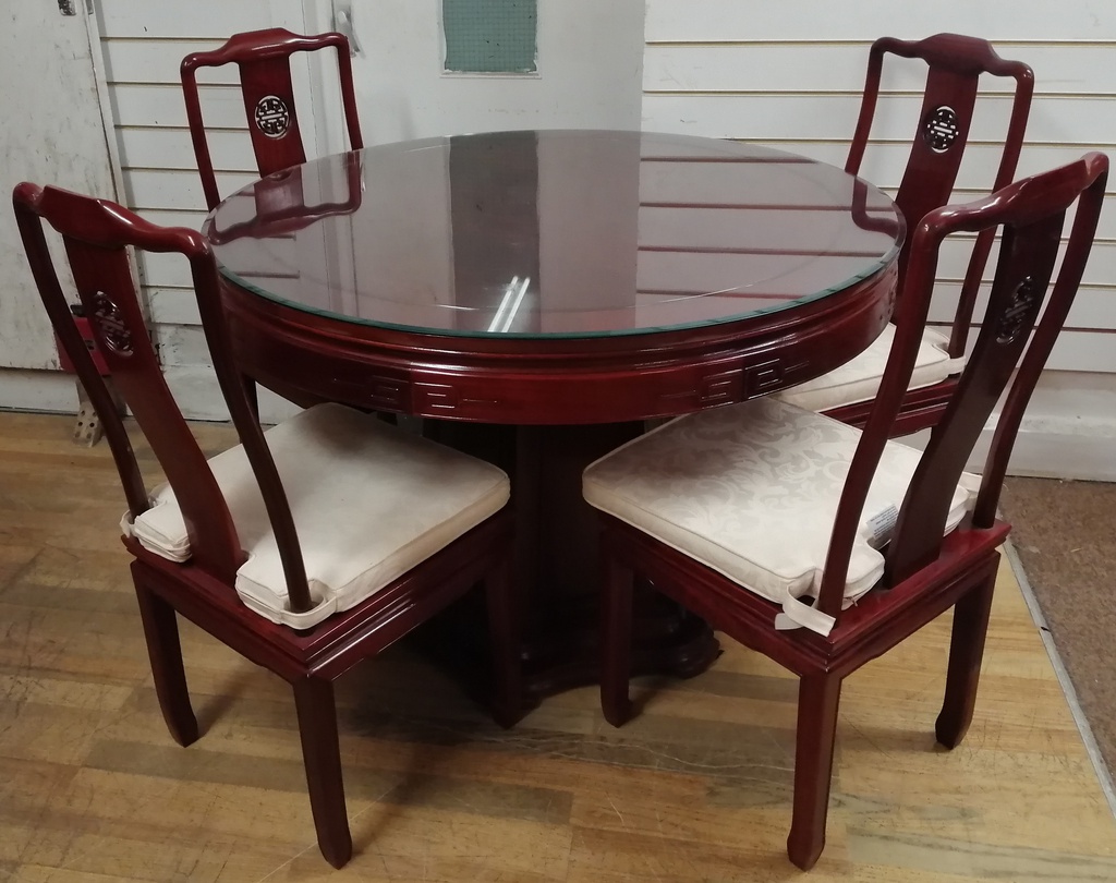 LOVELY oriental style  TABLE &amp; four CHAIRS