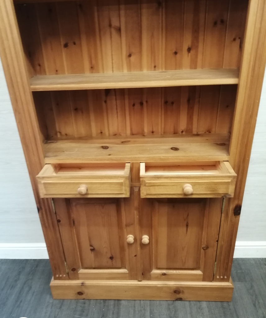 solid pine CUPBOARD BASE BOOKCASE