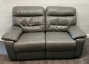 GREY leather ELECTRIC TWO SEATER RECLINER SOFA