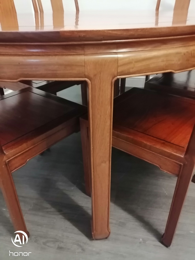 LOVELY oriental style EXTENDING TABLE &amp; SIX CHAIRS