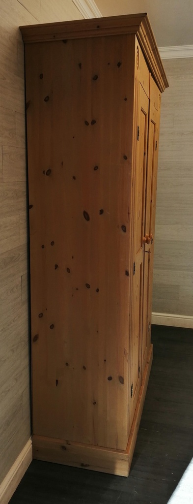 quality tall solid pine wardrobe from corndell