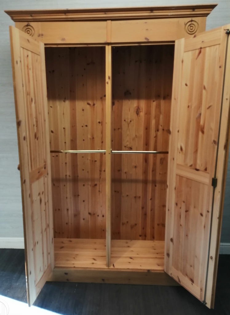 quality tall solid pine wardrobe from corndell