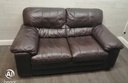 two seater leather brown sofa