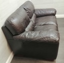 two seater leather brown sofa