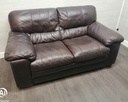 two seater leather brown sofa