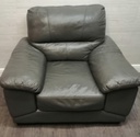 grey leather sofa and armchair set