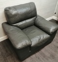 grey leather sofa and armchair set