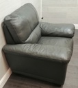 grey leather sofa and armchair set