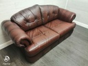 BROWN LEATHER CHESTERFIELD STYLE three peice suite