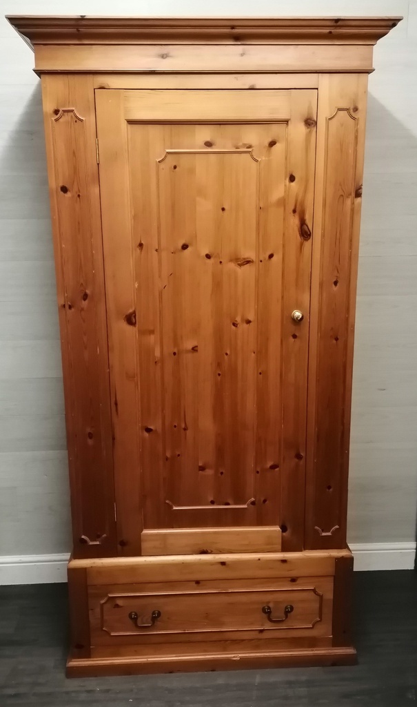 solid pine single door  wardrobe