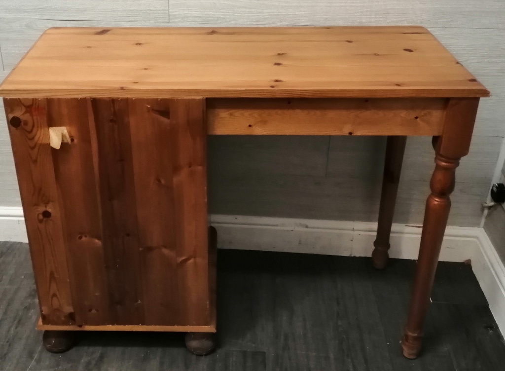 solid PINE FOUR DRAWER DESK / DRESSING TABLE