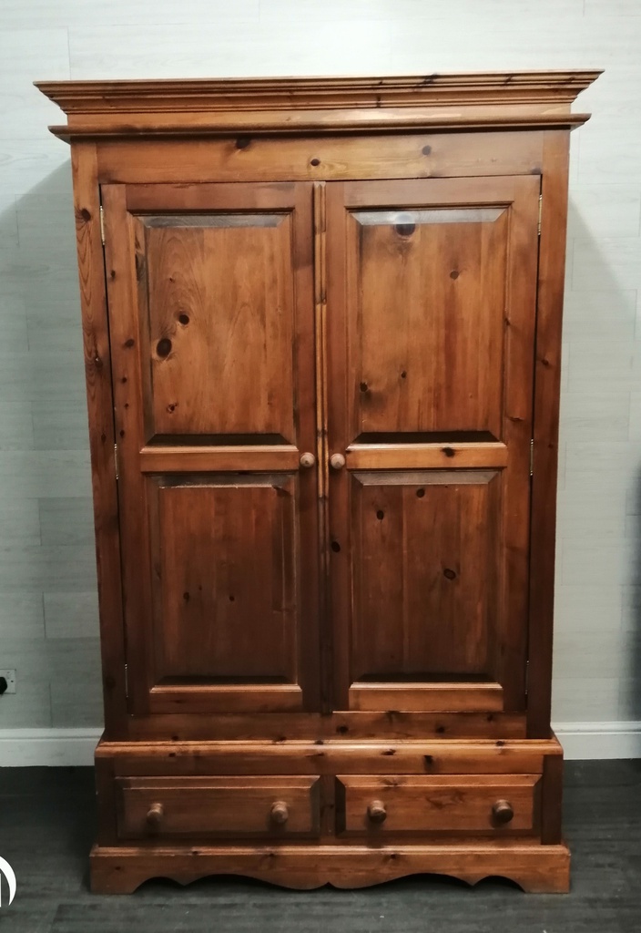 rustic pine double wardrobe