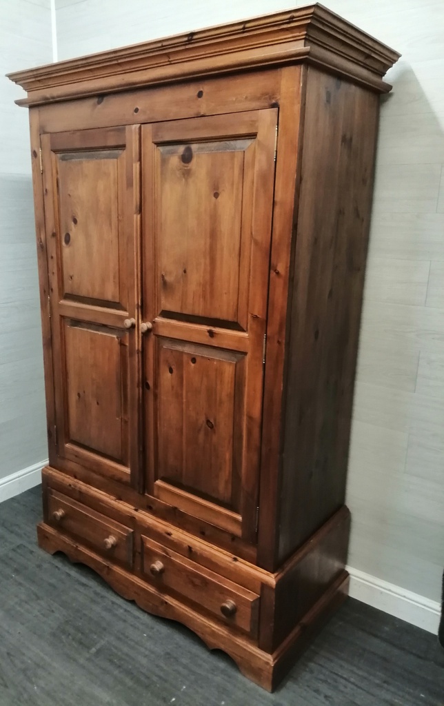 rustic pine double wardrobe