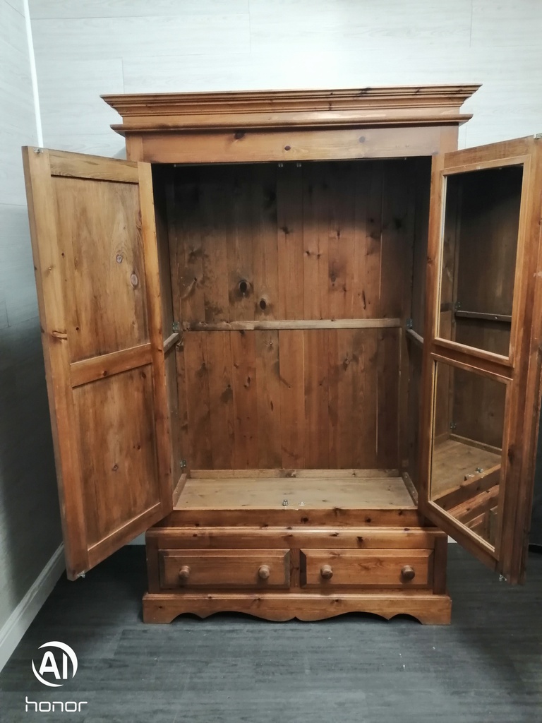 rustic pine double wardrobe