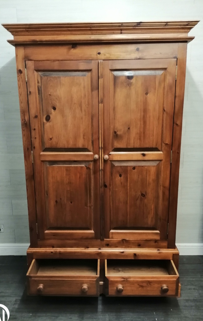 rustic pine double wardrobe