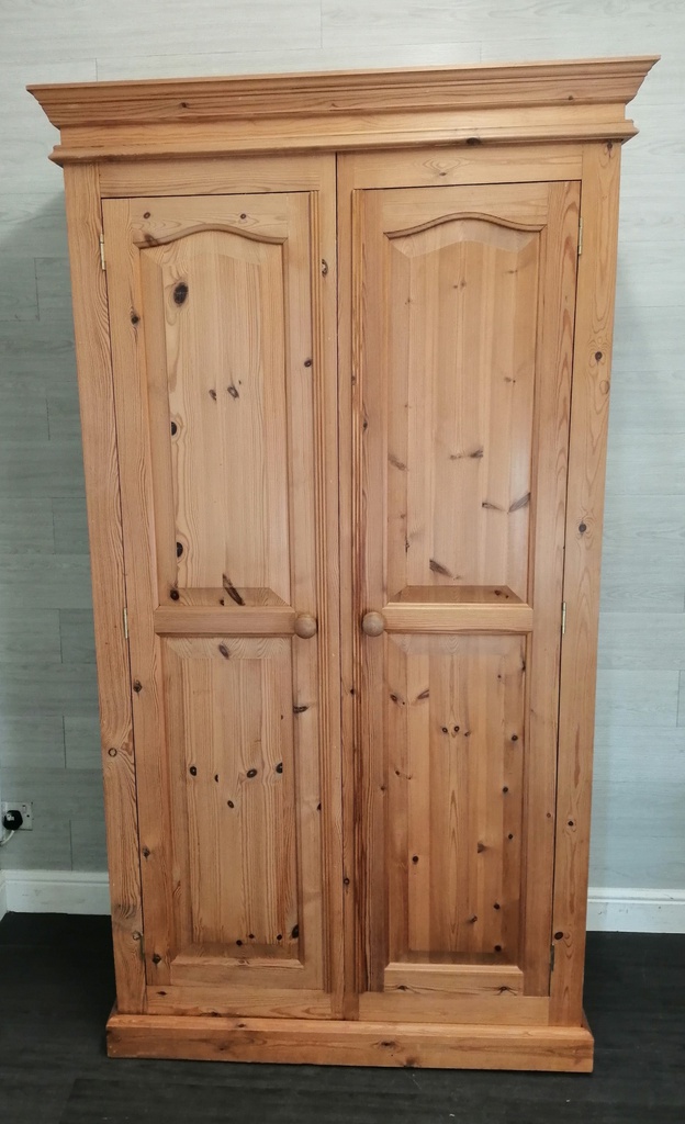 Quality solid pine double wardrobe