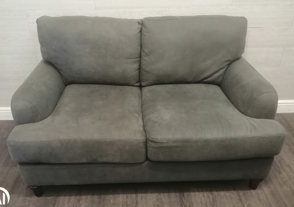 neat grey two seater sofa