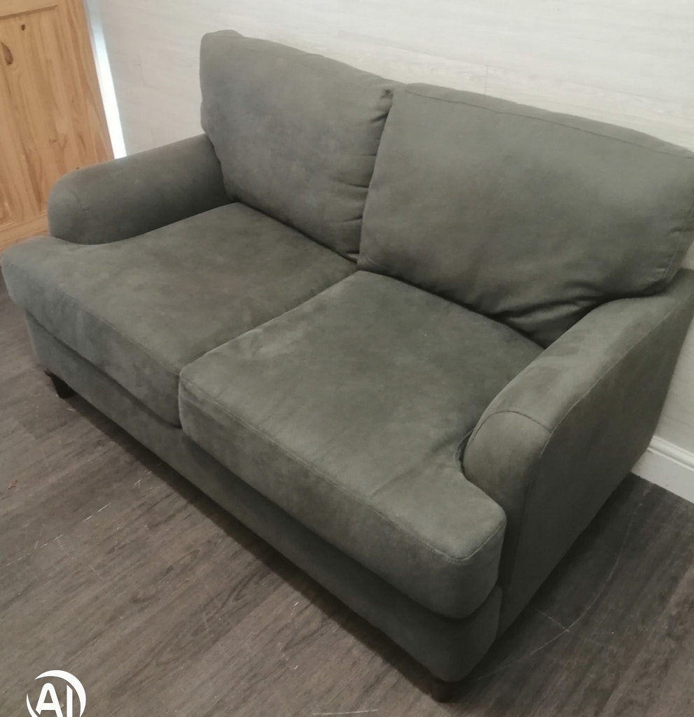 neat grey two seater sofa