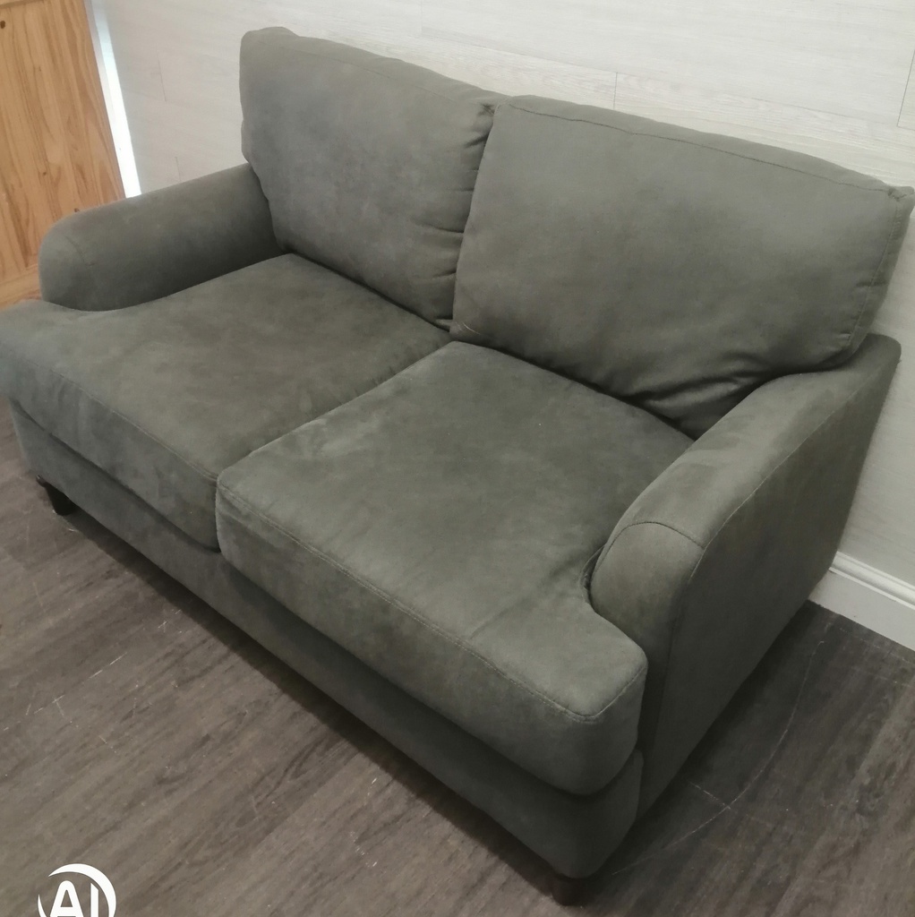 neat grey two seater sofa